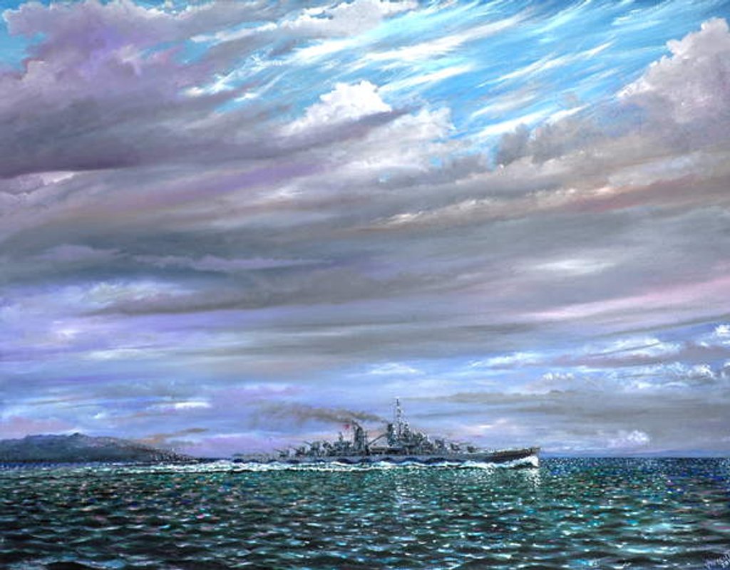 Detail of USS Juneau Guardalcanal 1942, 2019 by Vincent Alexander Booth