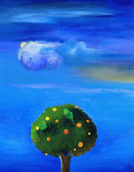 Detail of Silver Lining over the Orange Tree by Nancy Moniz Charalambous