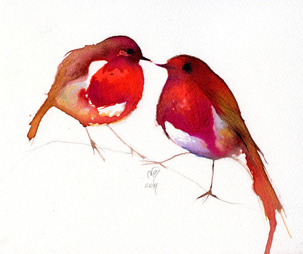 Detail of Two Little Ink Birds by Nancy Moniz Charalambous