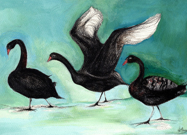 Detail of A ballet of Black Swans, 2013 by Nancy Moniz Charalambous