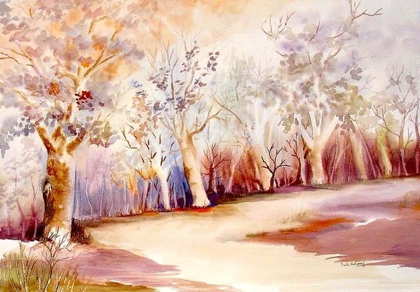 Detail of Pathway with Trees by Neela Pushparaj