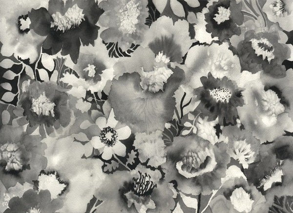 Detail of floral in black and white by Neela Pushparaj