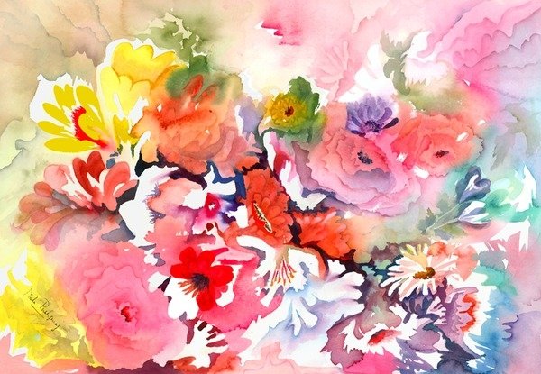 Detail of Endless blossoms by Neela Pushparaj