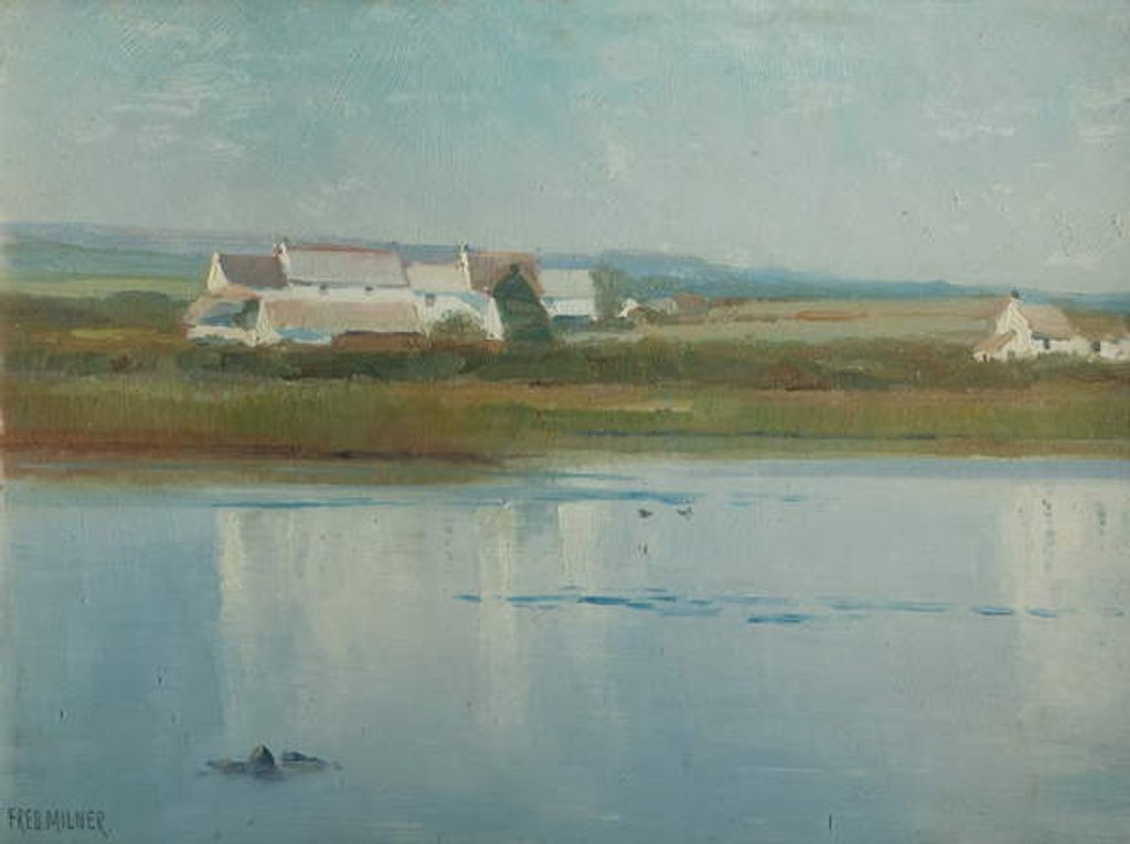 Detail of At Marazion - Riverside Farm by Frederick Milner
