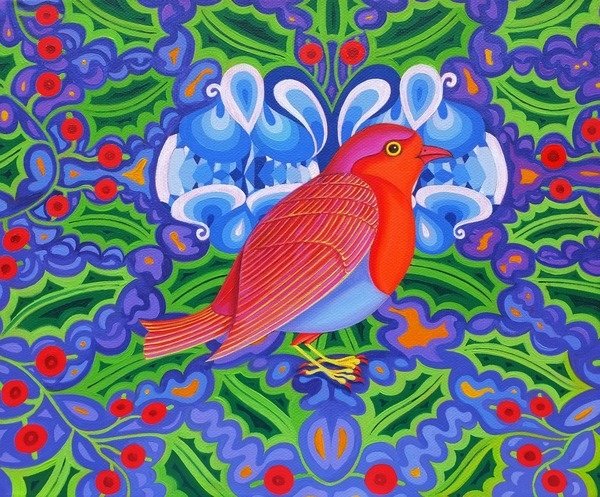 Detail of Christmas Robin, 2012 by Jane Tattersfield