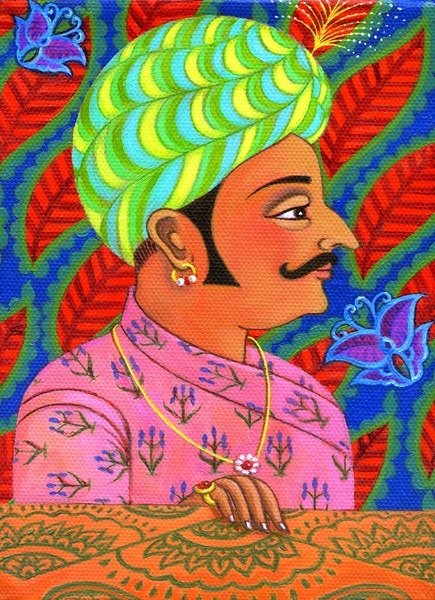 Detail of Maharaja with butterflies, 2011 by Jane Tattersfield