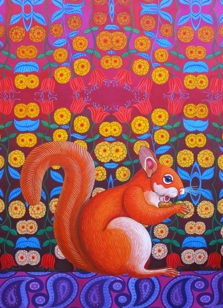 Detail of Red Squirrel, 2014 by Jane Tattersfield