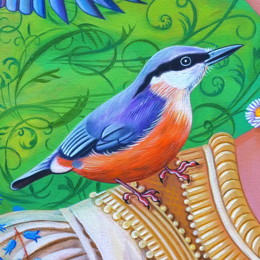 Detail of Nuthatch, 2016 by Jane Tattersfield