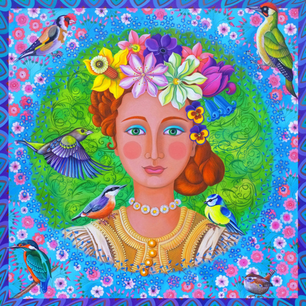 Detail of Spring girl, 2016 by Jane Tattersfield