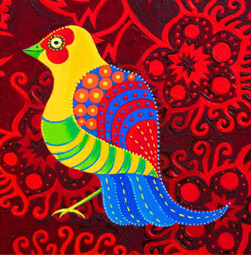 Detail of Blue-tailed Bird, 2019 by Jane Tattersfield