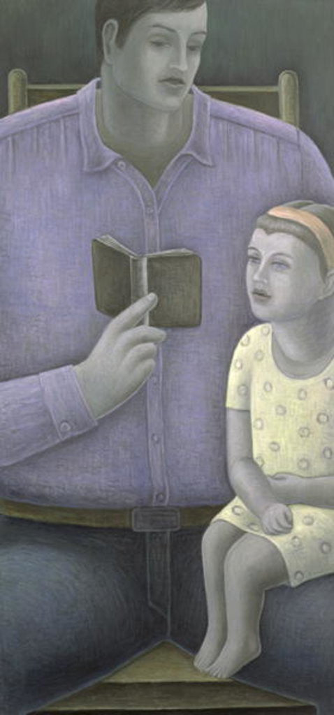 Detail of Man reading to Girl by Ruth Addinall
