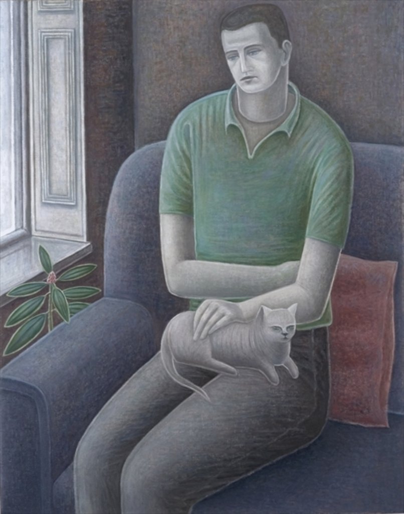Detail of Young Man with Cat, 2008 by Ruth Addinall
