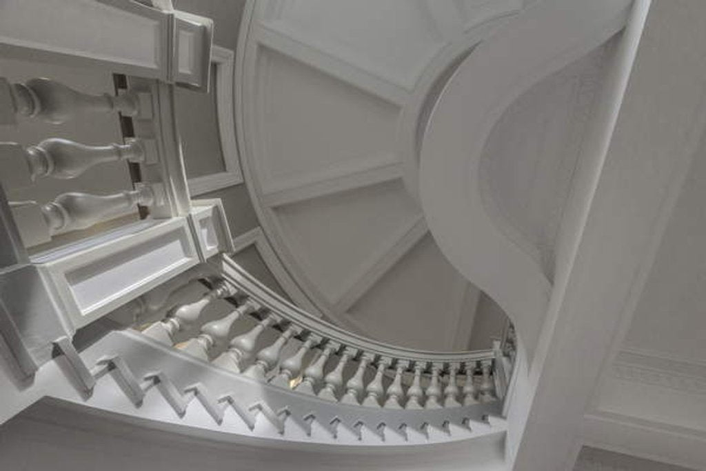 Detail of White Staircase, 2018, by Anonymous