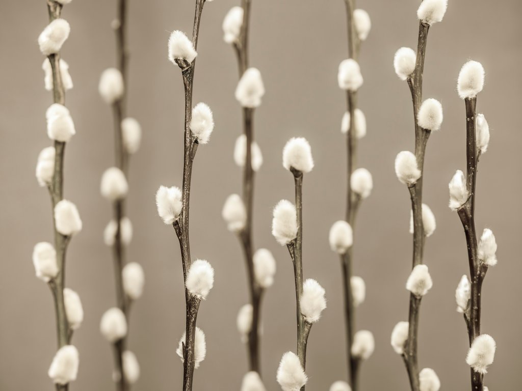 Detail of Pussy Willow twigs by Assaf Frank