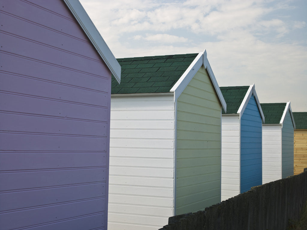 Detail of Beach huts in a row, close-up by Assaf Frank