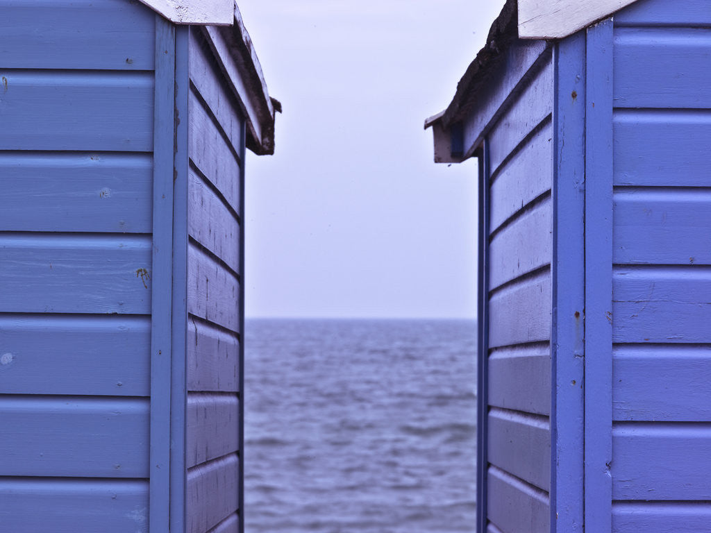 Detail of Sea view between beach huts by Assaf Frank