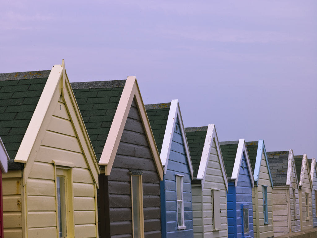 Detail of Beach huts in a row, close-up by Assaf Frank