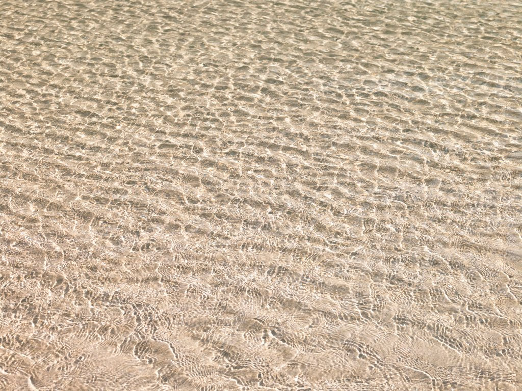 Detail of Shallow water on beach by Assaf Frank
