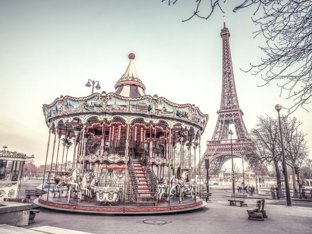 Carousel and the Eiffel tower by Assaf Frank