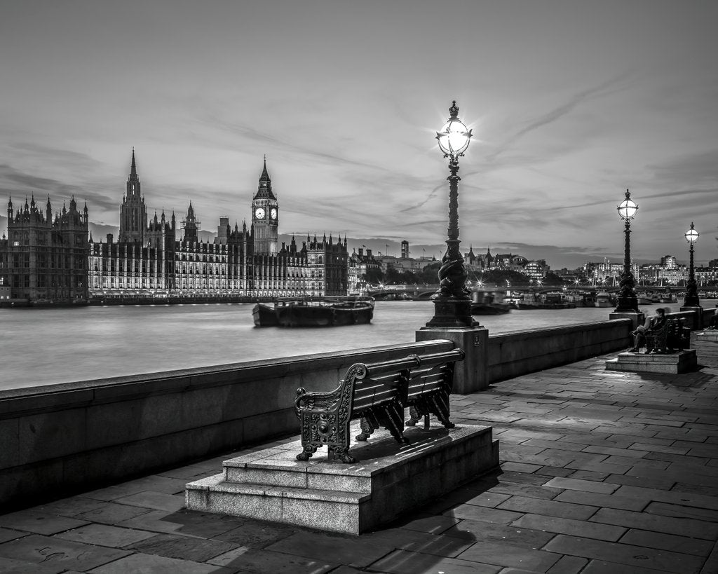 Detail of Thames promenade, London by Assaf Frank