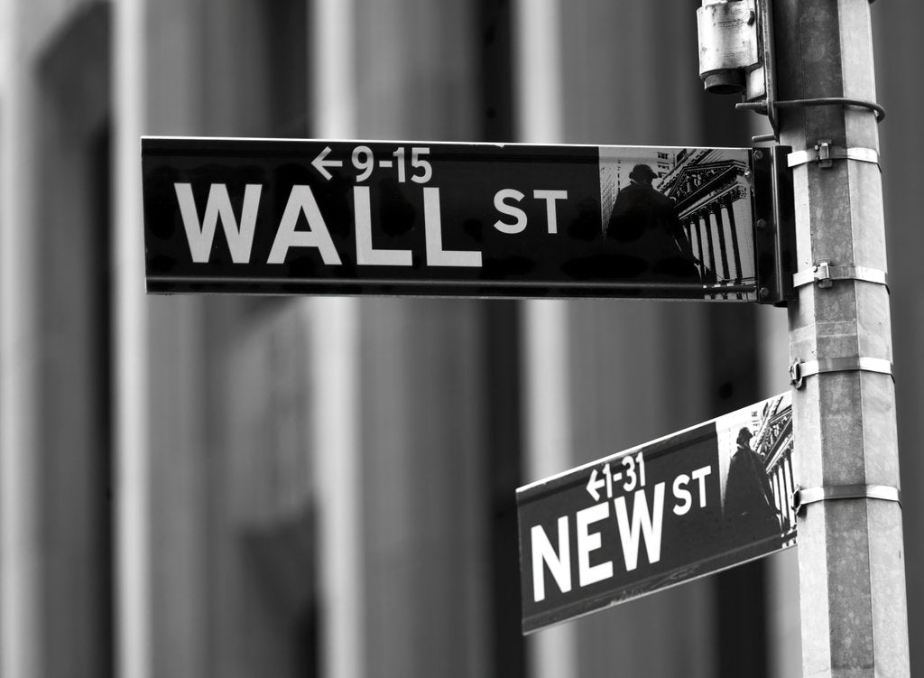 Detail of Wall street sign, New York by Assaf Frank