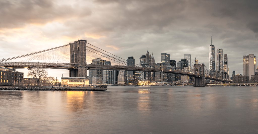 Detail of Brooklyn Bridge, New York by Assaf Frank