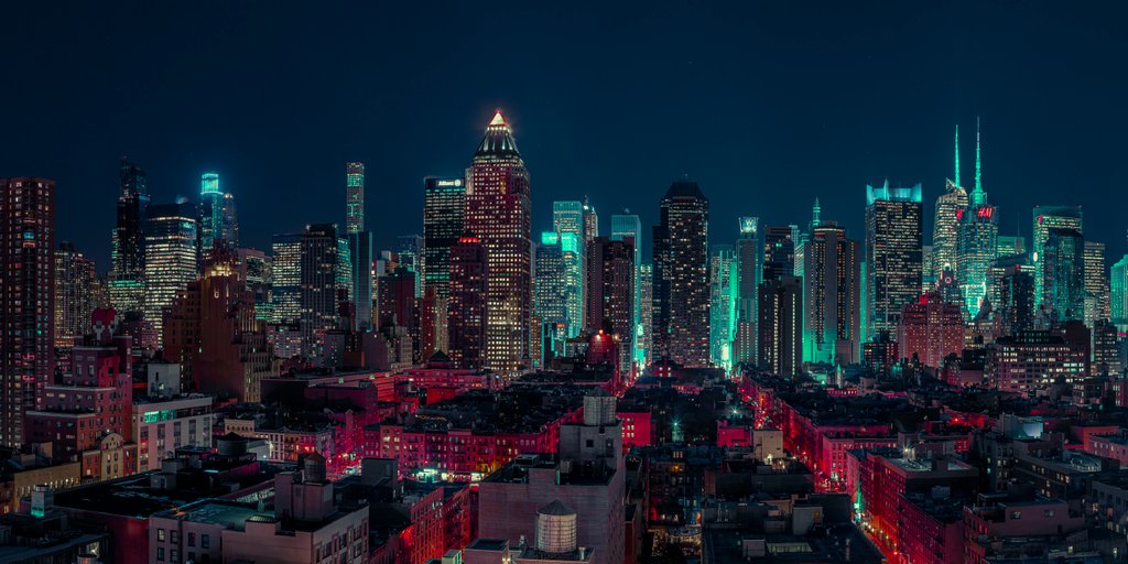 Detail of Lower Manhattan, New York by Assaf Frank