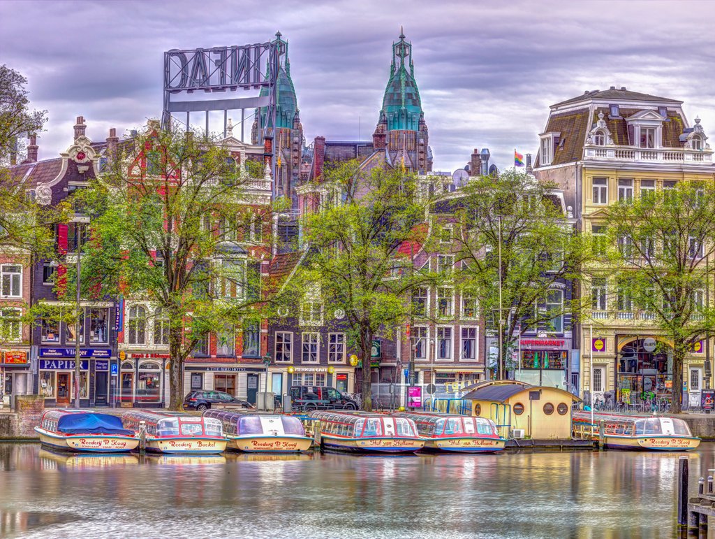 Detail of Amsterdam waterfront by Assaf Frank