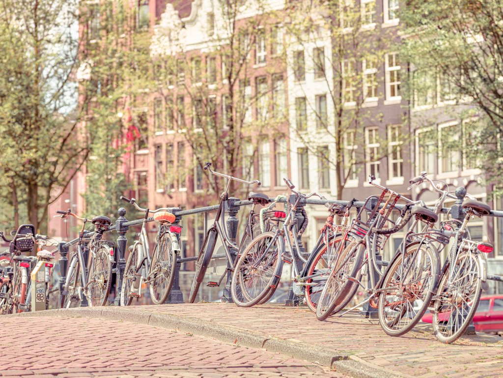 Detail of Cycles parked by the street by Assaf Frank