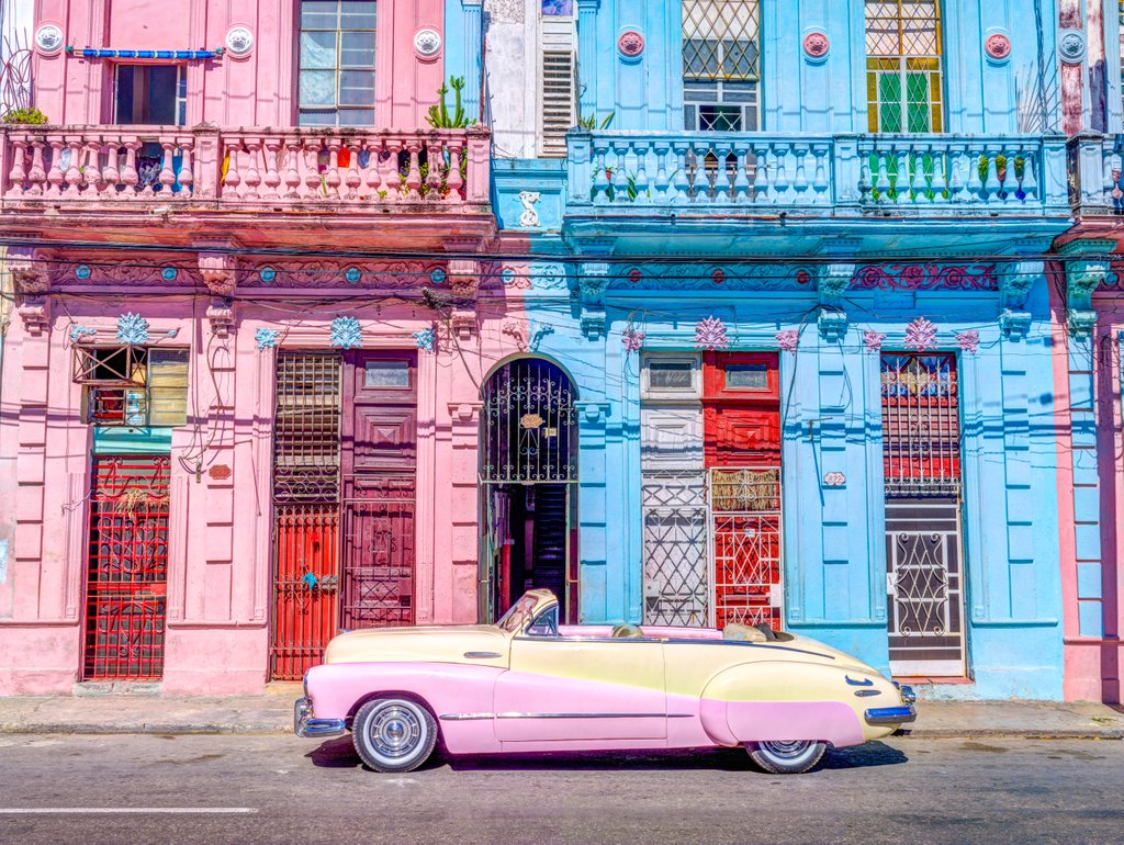 Detail of Vintage car in Havana by Assaf Frank