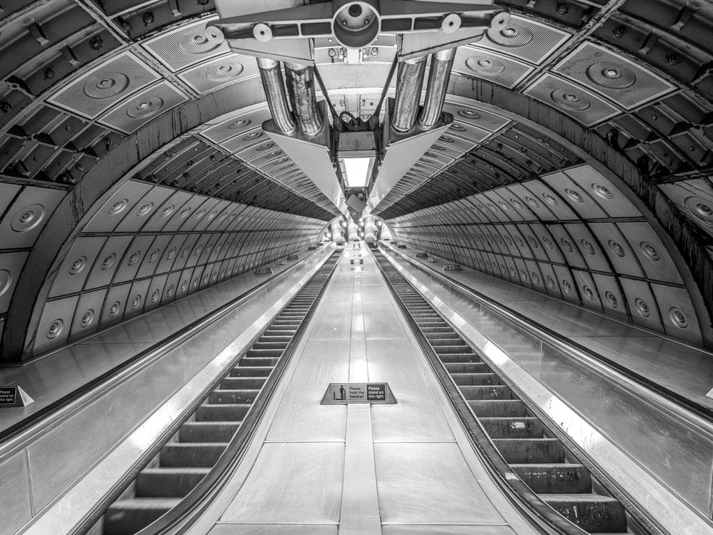Detail of Escalator at subway station by Assaf Frank