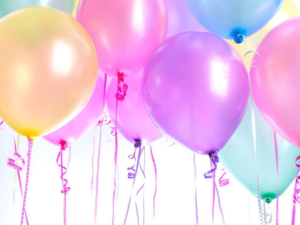 Detail of Multi coloured ballons by Assaf Frank