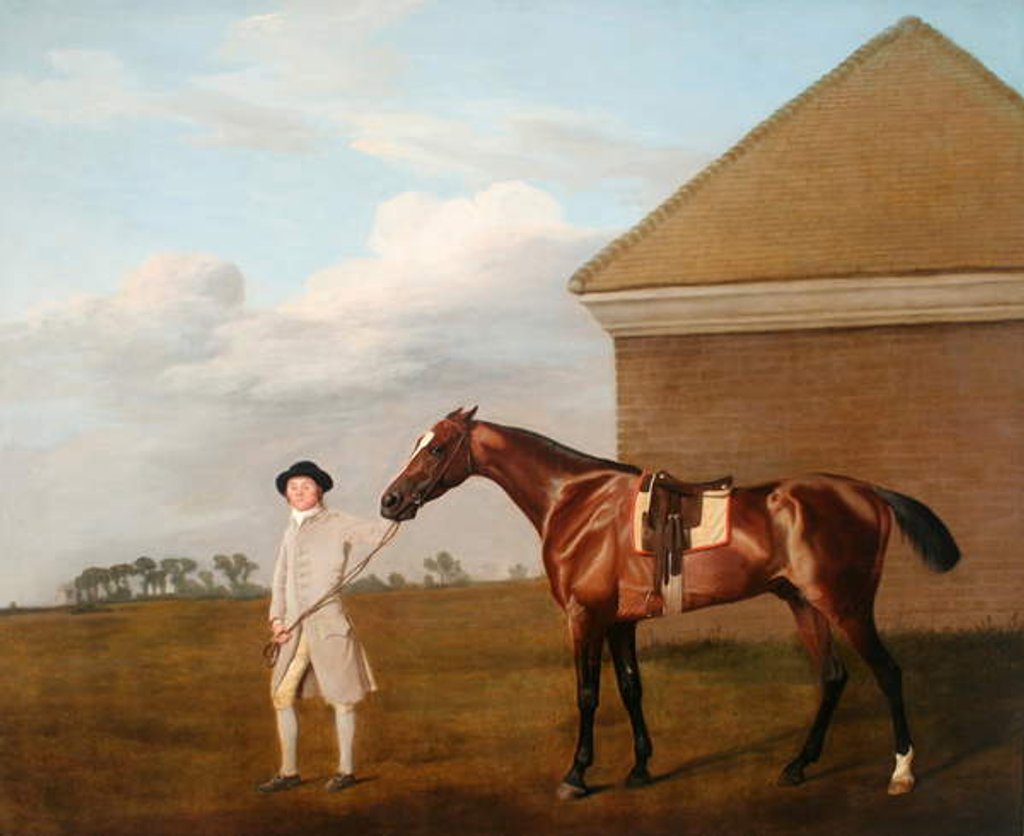 Detail of Firetail with his Trainer by the Rubbing-down House on Newmarket Heath, 1773 by George Stubbs