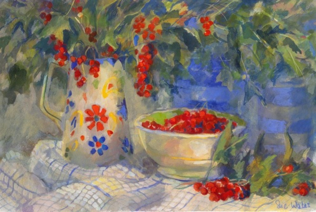 Detail of Red currants, 1998 by Sue Wales