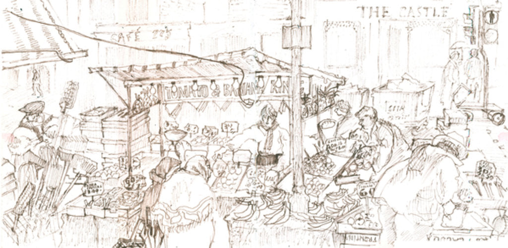 Detail of Portobello market, 2006 by Mary Kuper