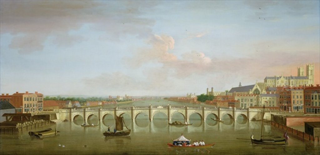 Detail of Westminster Bridge by Antonio Joli