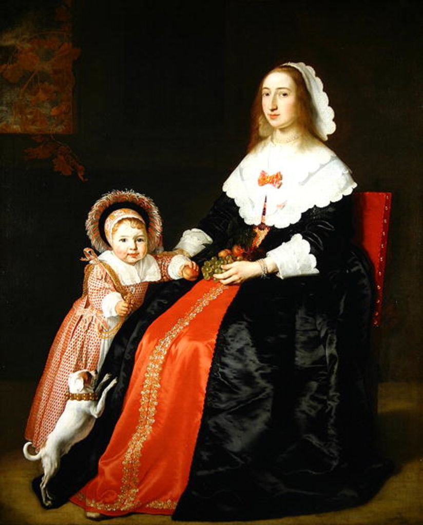 Detail of Portrait of a Mother and Child, 1644 by Bartolomeus van der Helst