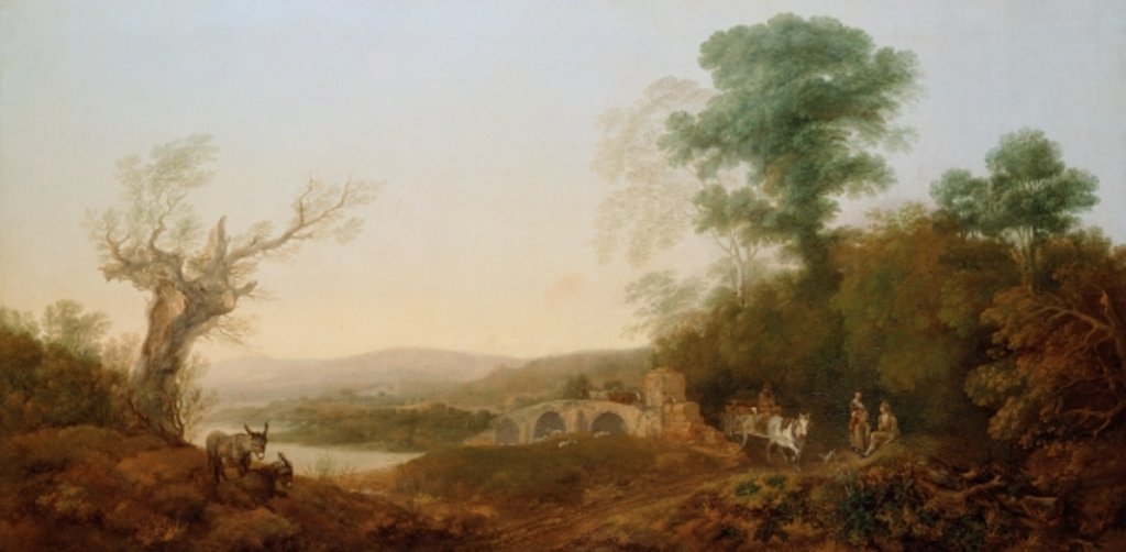 Detail of A River Landscape with Travellers Resting on the Edge of a Wood by Thomas Gainsborough