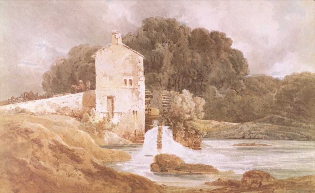 Detail of Abbey Mill, Knaresborough by Thomas Girtin