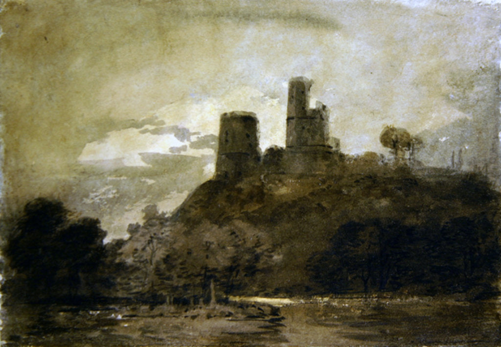 Detail of A Castle by a River, Moonlight by Joseph Mallord William Turner