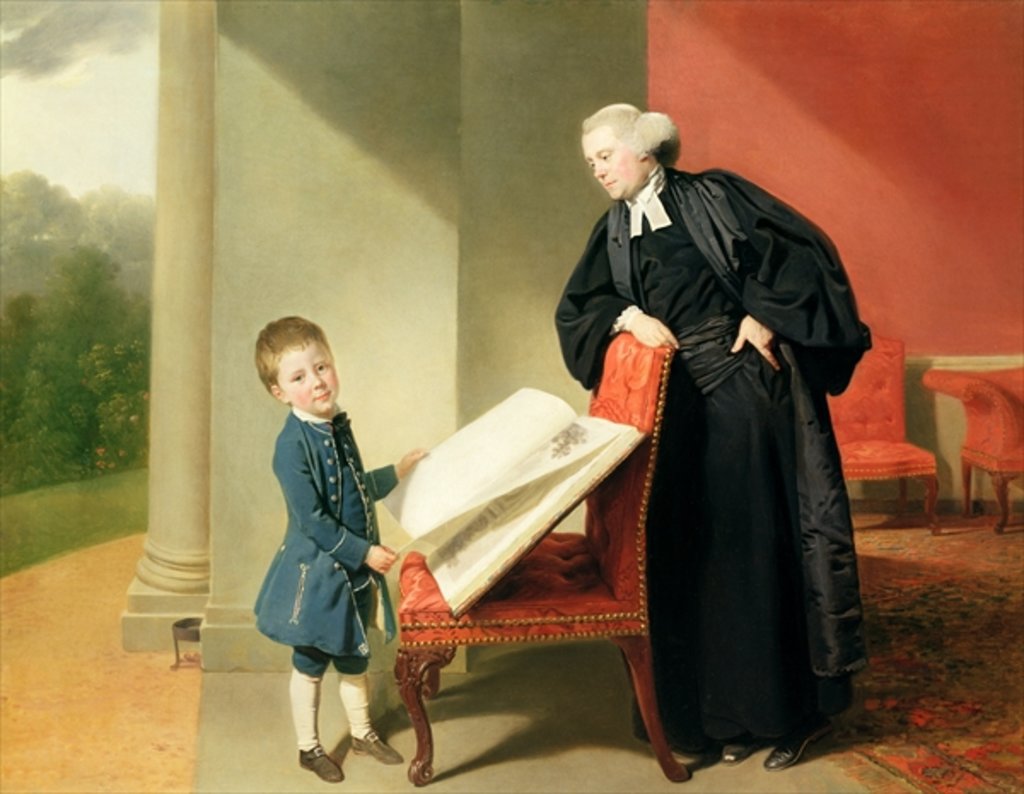 Detail of The Reverend Randall Burroughes and his son Ellis, 1769 by Johann Zoffany