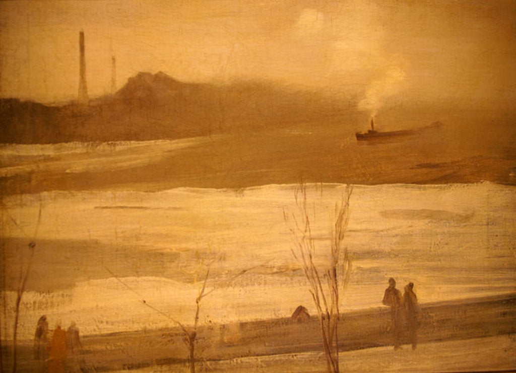 Detail of Chelsea on Ice by James Abbott McNeill Whistler