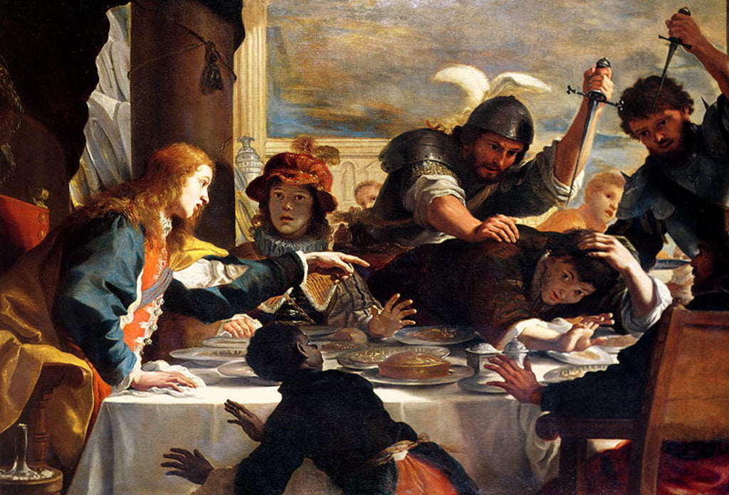 Detail of The Feast of Absalom by Mattia Preti