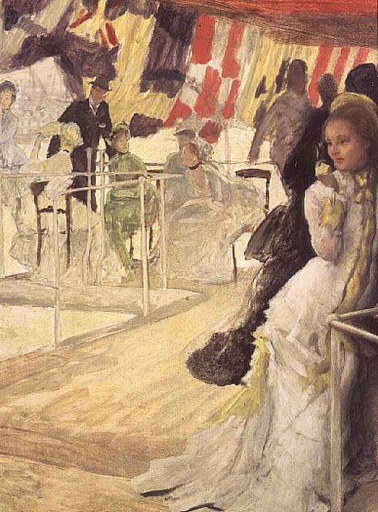 Detail of Study for 'The Ball on Shipboard', c.1874 by James Jacques Joseph Tissot