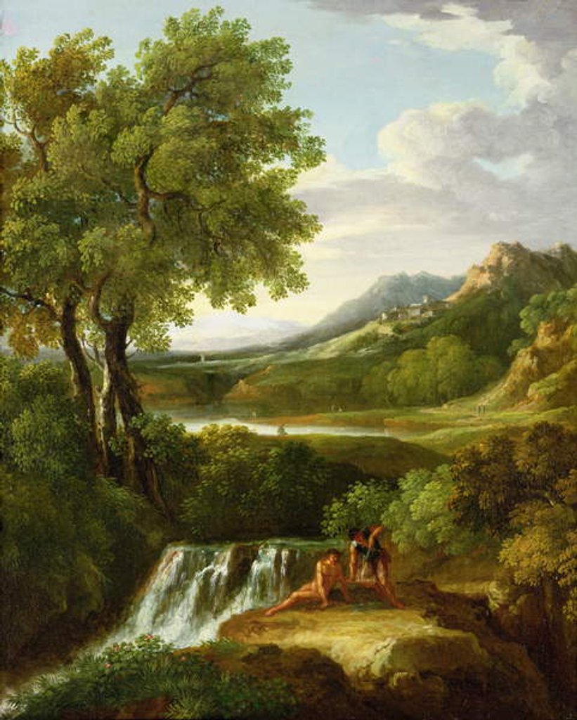 Figures in a classical landscape by Jan Frans van Bloemen