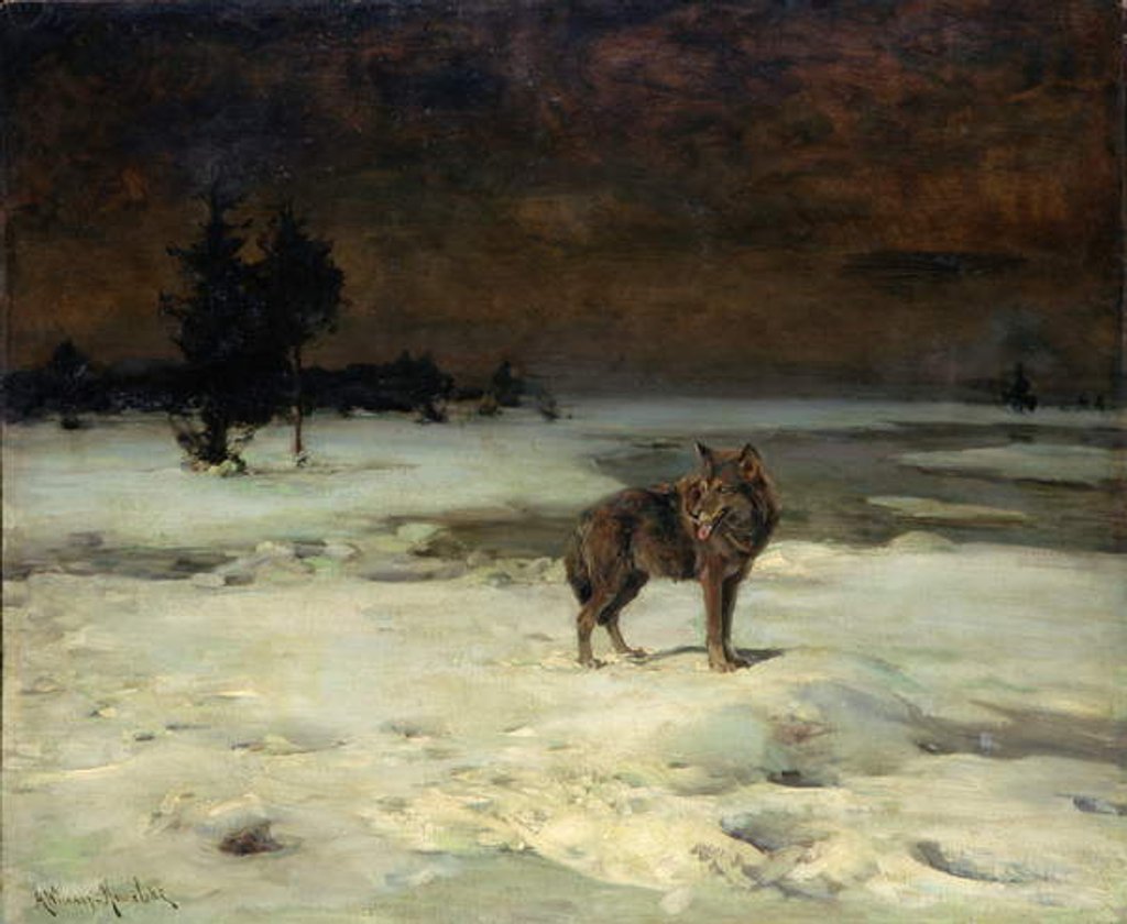 Detail of Free and Alone, c.1900 by Alfred von Wierusz-Kowalski