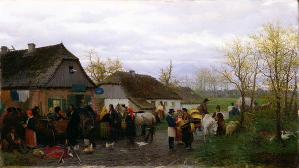Detail of In a Small Town, c.1880 by Ludwik Kurella