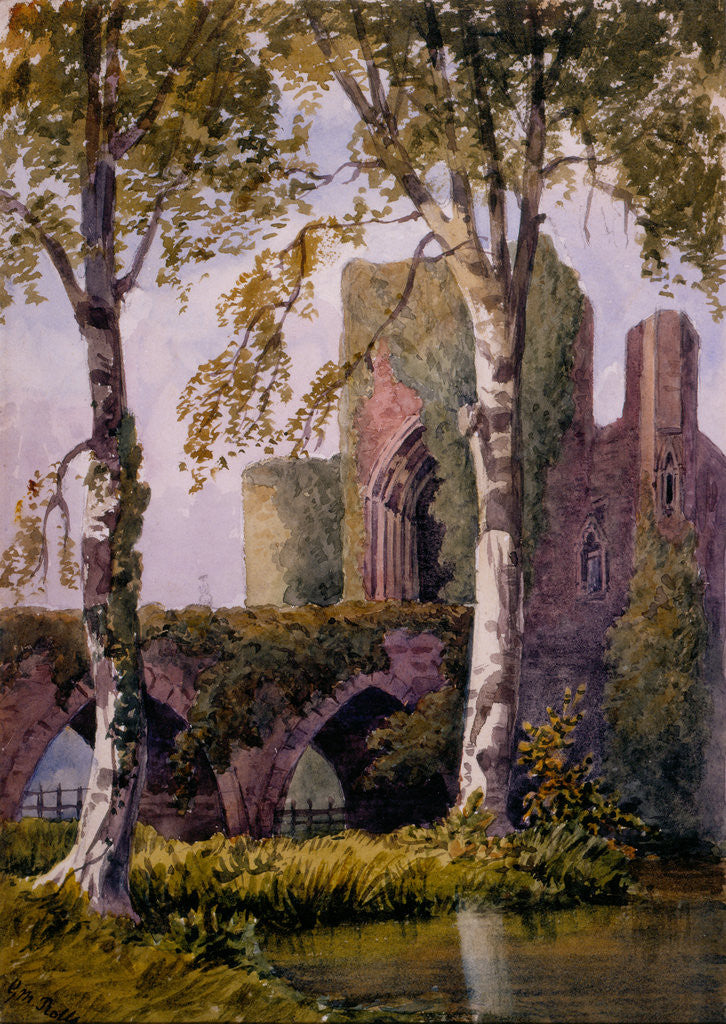 Detail of Raglan Castle and Bridge by G. M. Rolls