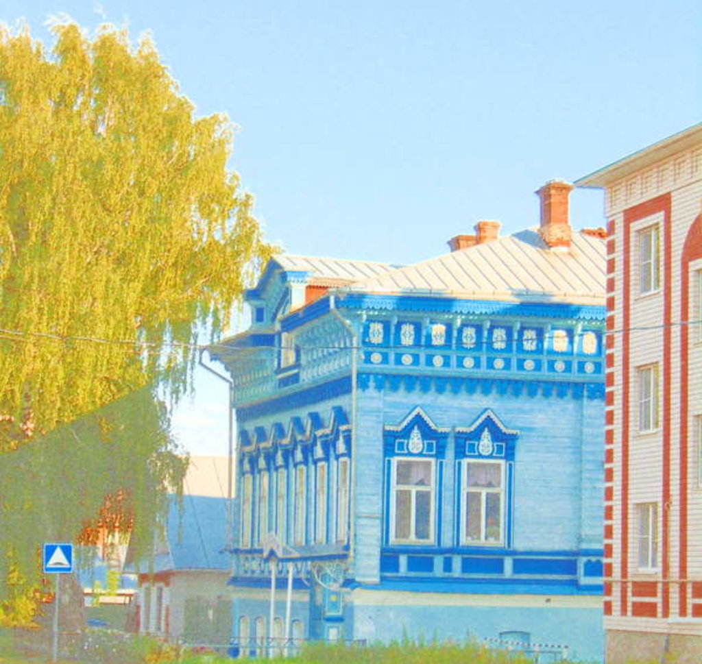 Detail of In the small town, 2017 by Alex Caminker