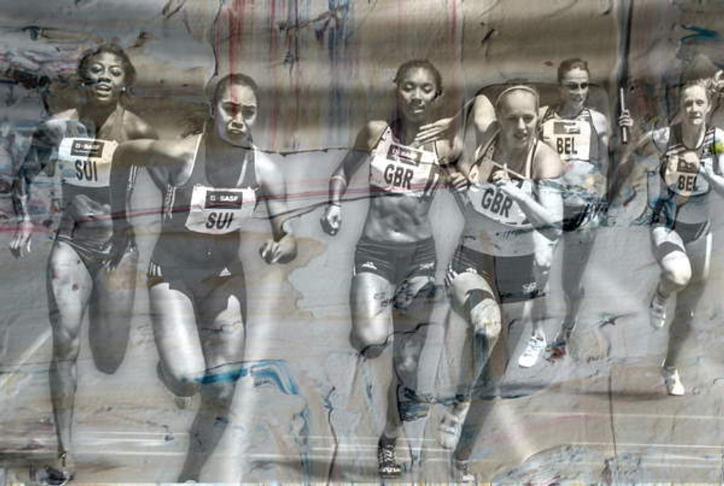 Detail of Running to the finish, 2019 by Alex Caminker